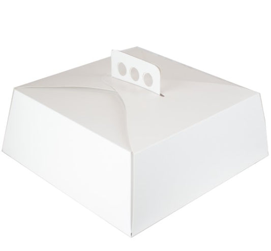 CAJA TORTA GRANDE BLANCA 7 Y 8 50 UNIDADES