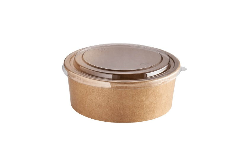 POTE BOWL KRAFT 1300ML (44OZ) CON TAPA 300 UNIDADES